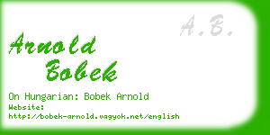 arnold bobek business card